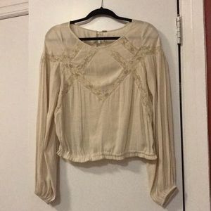 Free People Lace Flowy Long-Sleeve Top